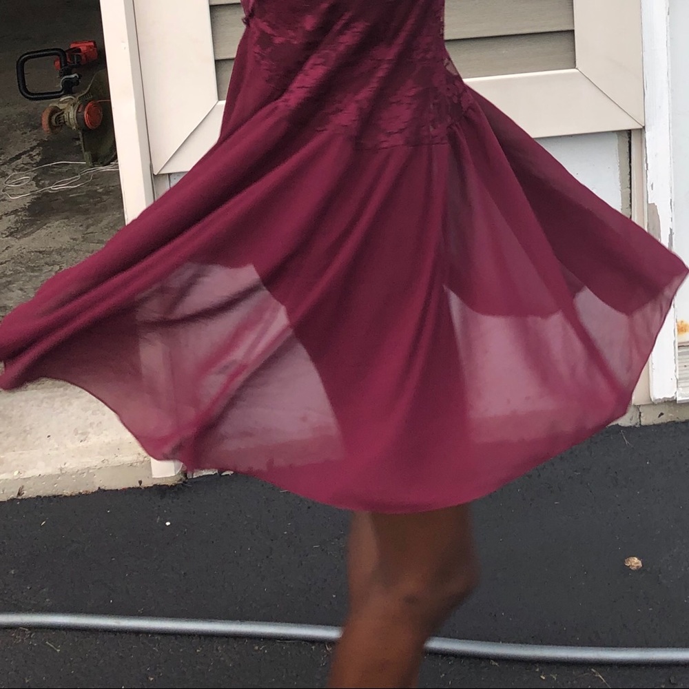 Burgundy Modern Dance Costume Small